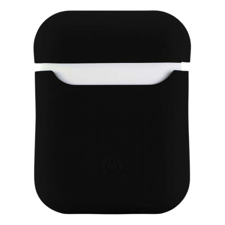 Чехол для Apple AirPods 1/2 Silicone Case Black, черный Чехол для Apple AirPods 1/2 Silicone Case Black, черный