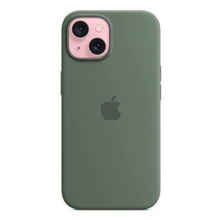 Чехол для Apple iPhone 15 Silicone Case с MagSafe Cypress, зеленый Чехол для Apple iPhone 15 Silicone Case с MagSafe Cypress, зеленый