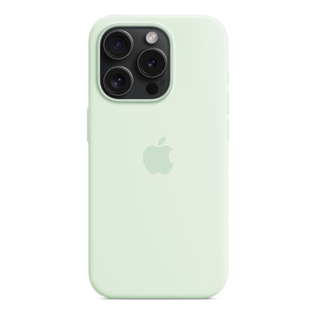 Чехол Silicone Case для Apple iPhone 15 Pro с MagSafe Light Mint, мятный Чехол Silicone Case для Apple iPhone 15 Pro с MagSafe Light Mint, мятный