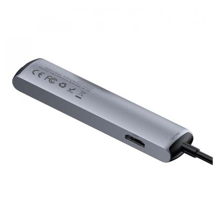 Переходник Baseus для MacBook HUB Mechanical eye 6в1 (USB/HDMI/Type-C/RJ45) (CAHUB-J0G) Deep Grey, темно-серый Переходник Baseus для MacBook HUB Mechanical eye 6в1 (USB/HDMI/Type-C/RJ45) (CAHUB-J0G) Deep Grey, темно-серый