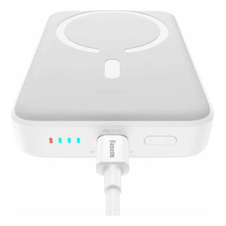 Внешний аккумулятор Baseus Magnetic Mini Wireless Fast Charge Power Bank 10000mAh 30W с поддержкой беспроводной зарядки PPCX110202 (PPCXM1030) Белый Внешний аккумулятор Baseus Magnetic Mini Wireless Fast Charge Power Bank 10000mAh 30W с поддержкой беспроводной зарядки PPCX110202 (PPCXM1030) Белый