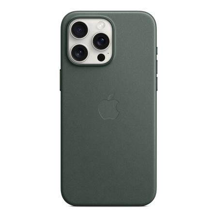 Чехол FineWoven Case для Apple iPhone 15 Pro Max с MagSafe Evergreen, зеленый Чехол FineWoven Case для Apple iPhone 15 Pro Max с MagSafe Evergreen, зеленый