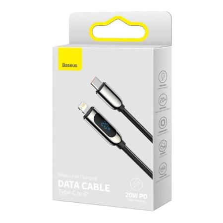 Кабель Baseus Display Fast Charging Data Cable Type-C - Lighting 20W, 1 м (CATLSK-01) Черный Кабель Baseus Display Fast Charging Data Cable Type-C - Lighting 20W, 1 м (CATLSK-01) Черный