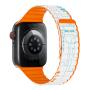 Магнитный силиконовый ремешок для часов iWatch на 42/44/45/49 мм WiWU Smart Magnetic Silicone (Wi-WB010) White+orange Магнитный силиконовый ремешок для часов iWatch на 42/44/45/49 мм WiWU Smart Magnetic Silicone (Wi-WB010) White+orange