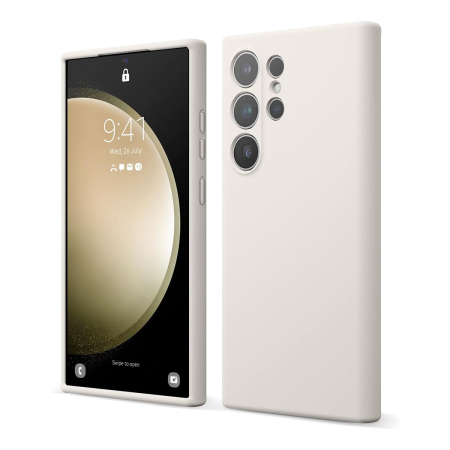 Чехол для Samsung Galaxy S24 Ultra Elago Soft silicone Liquid (EGS24SC68-ST) Stone, белый Чехол для Samsung Galaxy S24 Ultra Elago Soft silicone Liquid (EGS24SC68-ST) Stone, белый