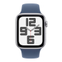 Apple Watch SE (2024), 40 мм корпус из алюминия цвета «Silver», ремешок Sport Band размера M/L цвета «Denim» Apple Watch SE (2024), 40 мм корпус из алюминия цвета «Silver», ремешок Sport Band размера M/L цвета «Denim»