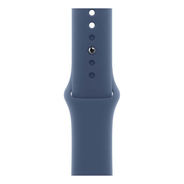 Apple Watch SE (2024), 40 мм корпус из алюминия цвета «Silver», ремешок Sport Band размера S/M цвета «Denim»