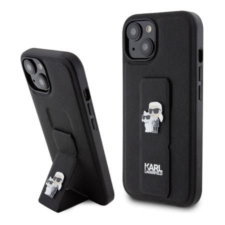 Чехол Karl Lagerfeld для iPhone 15 Karl hc gripstand saffiano kc pins (KLHCP15SGSAKCPK) Черный Чехол Karl Lagerfeld для iPhone 15 Karl hc gripstand saffiano kc pins (KLHCP15SGSAKCPK) Черный
