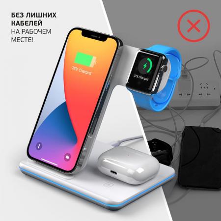 Зарядная станция Deppa 3в1 Charging Stand Neo 20W (24017) White, белый Зарядная станция Deppa 3в1 Charging Stand Neo 20W (24017) White, белый