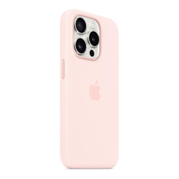 Чехол Silicone Case для Apple iPhone 15 Pro с MagSafe (original) Light Pink, светло-розовый