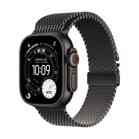 Apple Watch Ultra 3 (2025), 49 мм корпус из титана цвета «Black», ремешок Titanium Milanese Loop размера M цвета «Black» Apple Watch Ultra 3 (2025), 49 мм корпус из титана цвета «Black», ремешок Titanium Milanese Loop размера M цвета «Black»