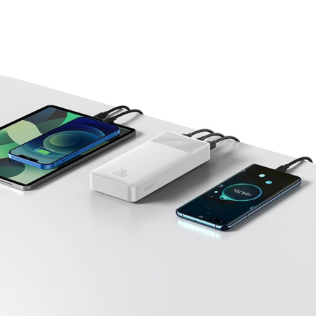 Внешний аккумулятор Baseus Bipow Digital Display Power bank 20000mAh 20W White Внешний аккумулятор Baseus Bipow Digital Display Power bank 20000mAh 20W White