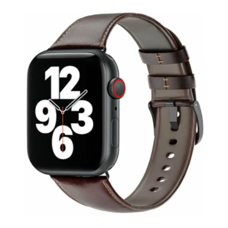 Кожаный ремешок для Apple Watch 42/44/45/49 мм WiWU (Wi-WB003) Coffee, темно-коричневый Кожаный ремешок для Apple Watch 42/44/45/49 мм WiWU (Wi-WB003) Coffee, темно-коричневый