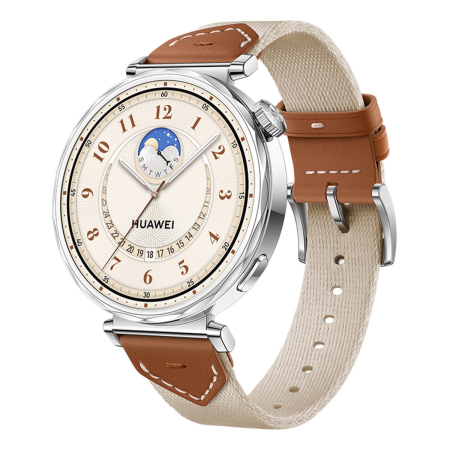 Часы HUAWEI Watch GT 5 Silver, 41 мм, цвет корпуса серебряный, цвет ремешка бежевый Часы HUAWEI Watch GT 5 Silver, 41 мм, цвет корпуса серебряный, цвет ремешка бежевый