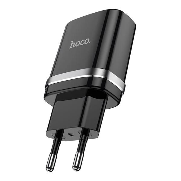Сетевое зарядное устройство hoco. USB Indicator single port safety charger (N1) Черный