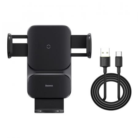 Автомобильный держатель с функцией беспроводной зарядки Baseus Wisdom Auto Alignment Car Mount Wireless Charger (QI 15W) Air Outlet Base (CGZX000001) Черный Автомобильный держатель с функцией беспроводной зарядки Baseus Wisdom Auto Alignment Car Mount Wireless Charger (QI 15W) Air Outlet Base (CGZX000001) Черный