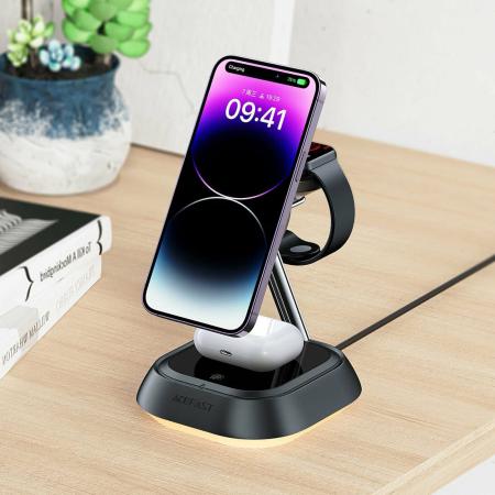 Беспроводное зарядное устройство AceFast Wireless Charger Desktop Holder (E16) Black, черный Беспроводное зарядное устройство AceFast Wireless Charger Desktop Holder (E16) Black, черный