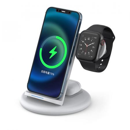 Беспроводное зарядное устройство WiWU Power Air 3в1 Wireless Charger White, белый Беспроводное зарядное устройство WiWU Power Air 3в1 Wireless Charger White, белый