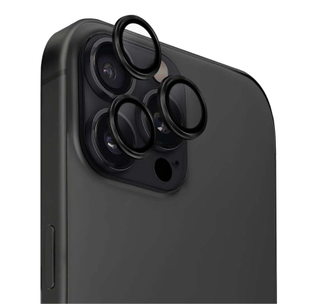 Защитное стекло для камеры iPhone 16 Pro/16 Pro Max UNIQ OPTIX Camera Lens AluGuard (IP6.3P-6.9P(2024)-ALENSBLK), Black Защитное стекло для камеры iPhone 16 Pro/16 Pro Max UNIQ OPTIX Camera Lens AluGuard (IP6.3P-6.9P(2024)-ALENSBLK), Black