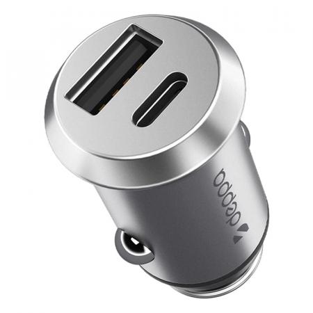 АЗУ Deppa USB A + USB-C, PD, QC 3.0, 38W (11212) Серебристый АЗУ Deppa USB A + USB-C, PD, QC 3.0, 38W (11212) Серебристый