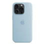 Чехол Silicone Case для Apple iPhone 15 Pro с MagSafe Light Blue, нежно голубой Чехол Silicone Case для Apple iPhone 15 Pro с MagSafe Light Blue, нежно голубой