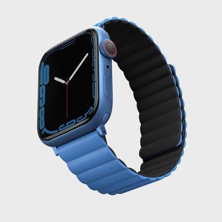 Силиконовый ремень UNIQ для Apple Watch 41/40/38 мм Revix reversible Magnetic (41MM-REVBLUBLK) Синий/Черный Силиконовый ремень UNIQ для Apple Watch 41/40/38 мм Revix reversible Magnetic (41MM-REVBLUBLK) Синий/Черный