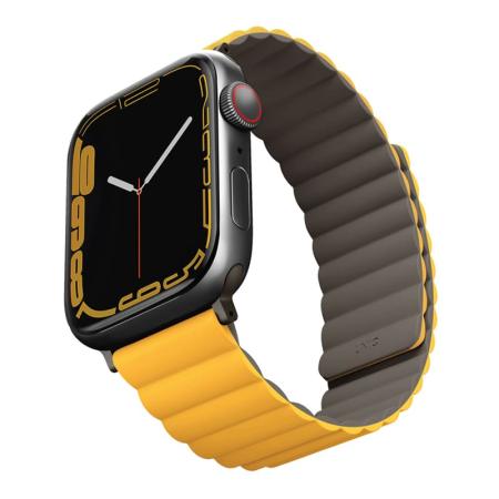 Ремешок UNIQ для Apple Watch 42/44/45/49 мм Revix reversible Magnetic (45MM-REVMUSKAK) Желтый/Серый Ремешок UNIQ для Apple Watch 42/44/45/49 мм Revix reversible Magnetic (45MM-REVMUSKAK) Желтый/Серый