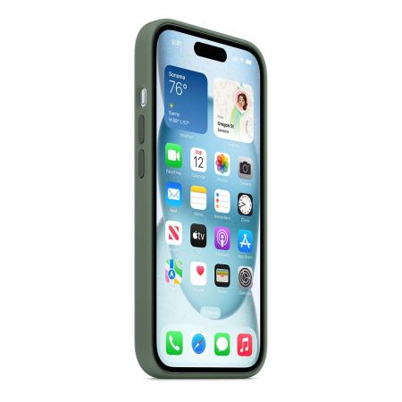 Чехол для Apple iPhone 15 Silicone Case с MagSafe Cypress, зеленый Чехол для Apple iPhone 15 Silicone Case с MagSafe Cypress, зеленый
