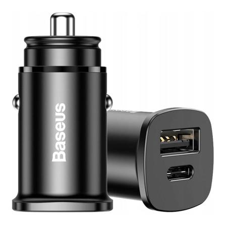 Автомобильное зарядное устройство Baseus Square Metal PPS Car Charger A+C 30W BS-C15C (CCALL-AS01) Черный Автомобильное зарядное устройство Baseus Square Metal PPS Car Charger A+C 30W BS-C15C (CCALL-AS01) Черный