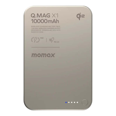 Внешний аккумулятор MOMAX Q.Mag X1 (10000mAh) Magnetic Wireless Battery Pack (IP117AE), Titanium Gray Внешний аккумулятор MOMAX Q.Mag X1 (10000mAh) Magnetic Wireless Battery Pack (IP117AE), Titanium Gray