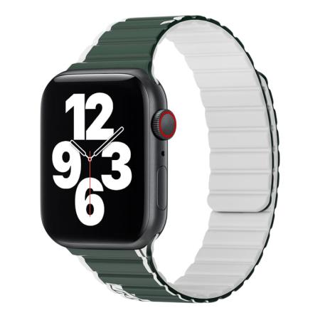 Магнитный силиконовый ремешок для часов iWatch на 42/44/45/49 мм WiWU Smart Magnetic Silicone (Wi-WB010) Green+Gray Магнитный силиконовый ремешок для часов iWatch на 42/44/45/49 мм WiWU Smart Magnetic Silicone (Wi-WB010) Green+Gray
