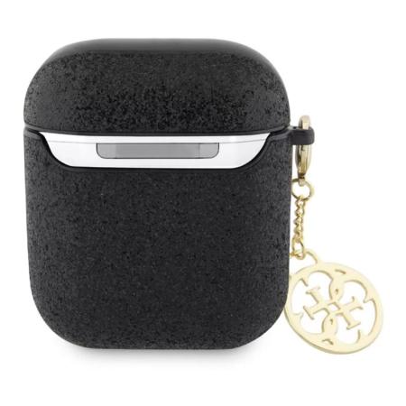 Чехол Guess для AirPods 1/2 CG Mobile Glitter flakes Metal logo with Charm (GUA2GLGSHK) Черный Чехол Guess для AirPods 1/2 CG Mobile Glitter flakes Metal logo with Charm (GUA2GLGSHK) Черный