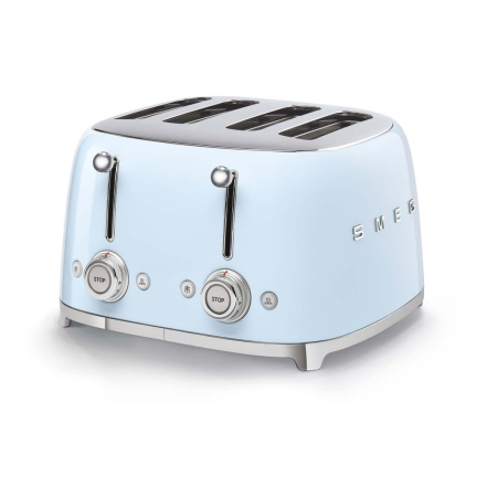 Тостер на 4 ломтика SMEG 50s style (TSF03PBEU) Пастельный голубой Тостер на 4 ломтика SMEG 50s style (TSF03PBEU) Пастельный голубой
