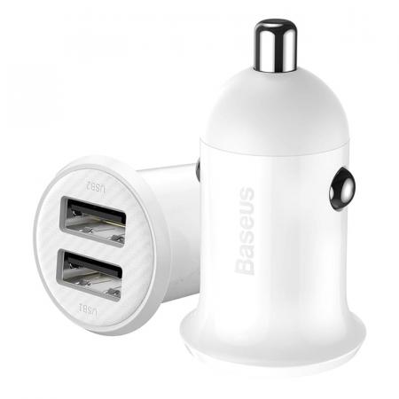 Автомобильное зарядное устройство Baseus car charger Grain Pro Dual USB 4.8A (CCALLP-02) Белый Автомобильное зарядное устройство Baseus car charger Grain Pro Dual USB 4.8A (CCALLP-02) Белый