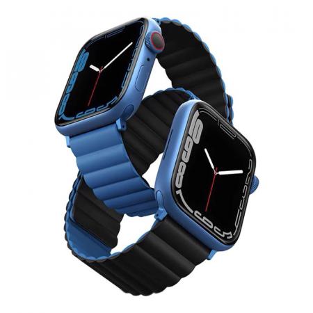 Силиконовый ремень UNIQ для Apple Watch 41/40/38 мм Revix reversible Magnetic (41MM-REVBLUBLK) Синий/Черный Силиконовый ремень UNIQ для Apple Watch 41/40/38 мм Revix reversible Magnetic (41MM-REVBLUBLK) Синий/Черный