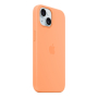Чехол Silicone Case для Apple iPhone 15 с MagSafe  Orange Sorbet, оранжевый Чехол Silicone Case для Apple iPhone 15 с MagSafe  Orange Sorbet, оранжевый