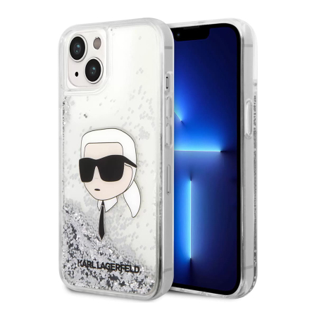 Чехол Karl Lagerfeld для iPhone 15 Liquid Glitter NFT Karl head Hard (KLHCP15SLNKHCH) Серебристый Чехол Karl Lagerfeld для iPhone 15 Liquid Glitter NFT Karl head Hard (KLHCP15SLNKHCH) Серебристый