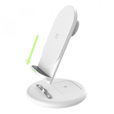 Беспроводное зарядное устройство WiWU Power Air 3в1 Wireless Charger White, белый Беспроводное зарядное устройство WiWU Power Air 3в1 Wireless Charger White, белый